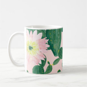Kaktusblüten: Aquarellmalerei Kaffeetasse
