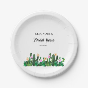 Kaktusblüten Braut-Fest Pappteller