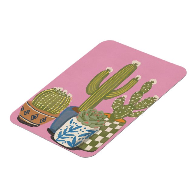 Kaktusblüten Rosa Magnet (Linke Seite)