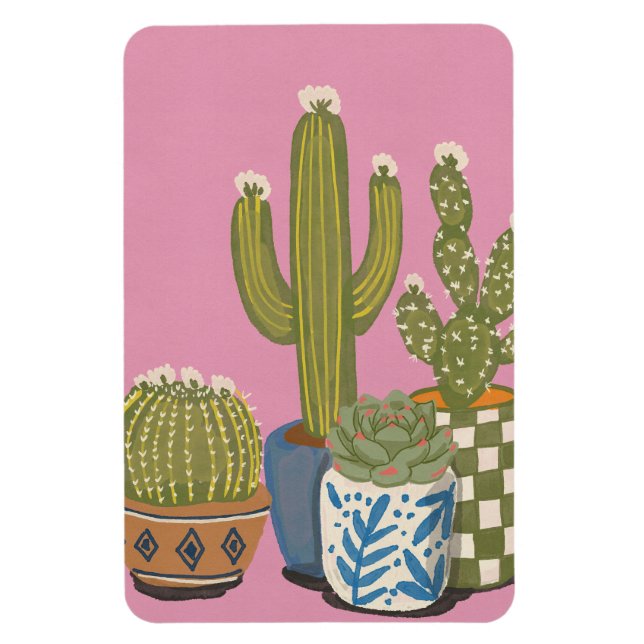 Kaktusblüten Rosa Magnet (Vertikal)