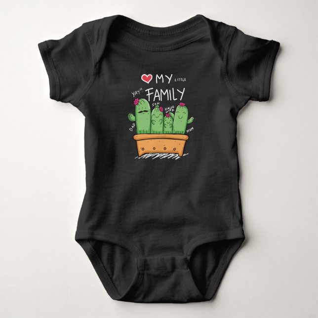 Kaktusfamilie Baby Strampler (Vorderseite)