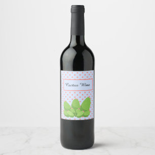 Kaktusfeige-Kaktus, Tupfen, Kaktus-Wein, Weinetikett