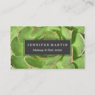 Kaktusgrüner Succulent mit Imitat-Goldspitzen Visitenkarte