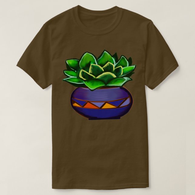 Kaktuskaktus in Ziertöpfchen T-Shirt (Design vorne)