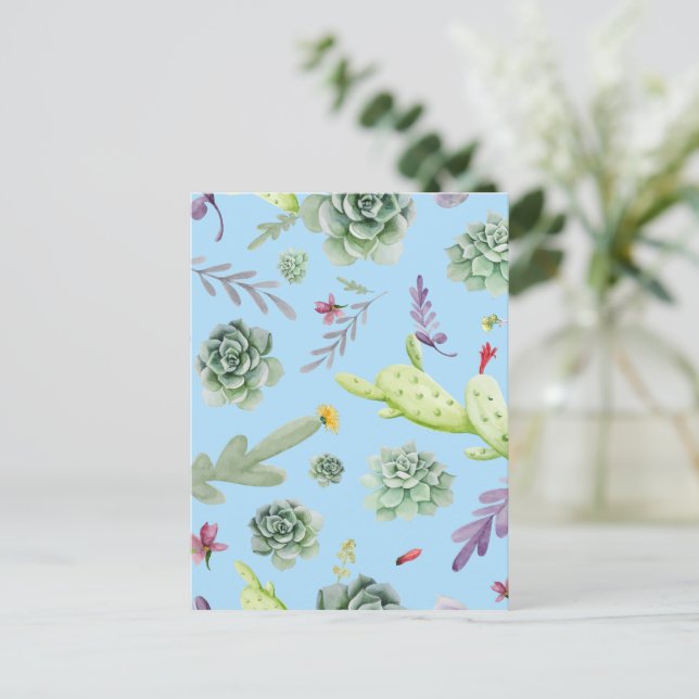 Kaktusmuster 10 postkarte (Stehend Vorderseite)