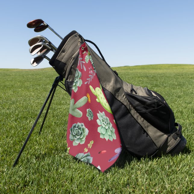 Kaktusmuster 4 golfhandtuch (Gras)