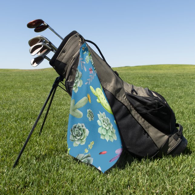 Kaktusmuster 5 golfhandtuch (Gras)
