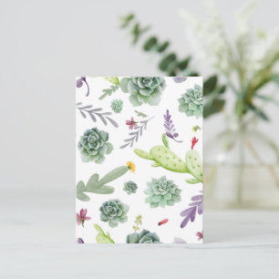 Kaktusmuster Feiertagspostkarte
