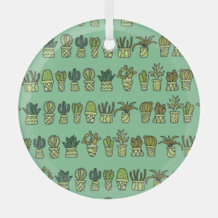 Kaktussammlung: Handgezeichnetes Doodle-Set. Ornament Aus Glas