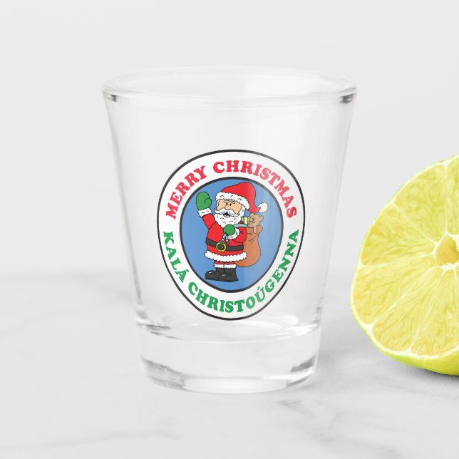Kala Christougenna Griechische Weihnachtszeit Schnapsglas (Vorderseite)