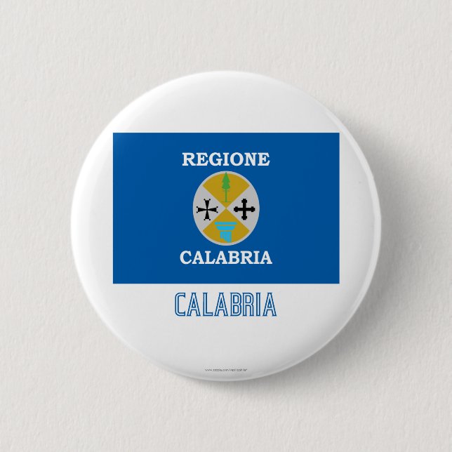 Kalabrien-Flagge mit Namen Button (Vorderseite)