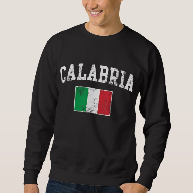 Kalabrien Italienische Flagge Italienische Vintage Sweatshirt (Vorderseite)