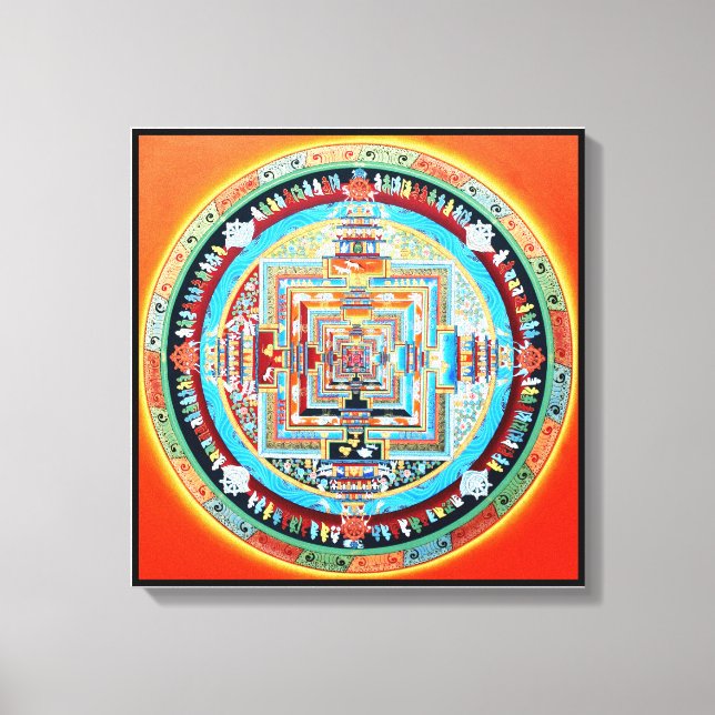 Kalachakra Buddhist Mandala Leinwanddruck (Vorderseite)