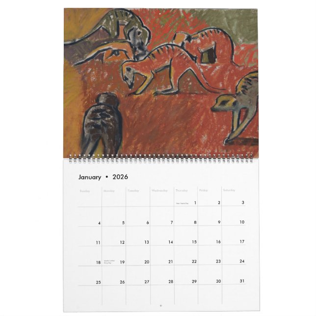 Kalahari-wild lebende Tiere - Kalender (Jan 2026)