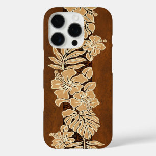 Kalaheo Hawaiian Hibiskus Tapa Imitats Koa Wood iPhone 16 Pro Hülle