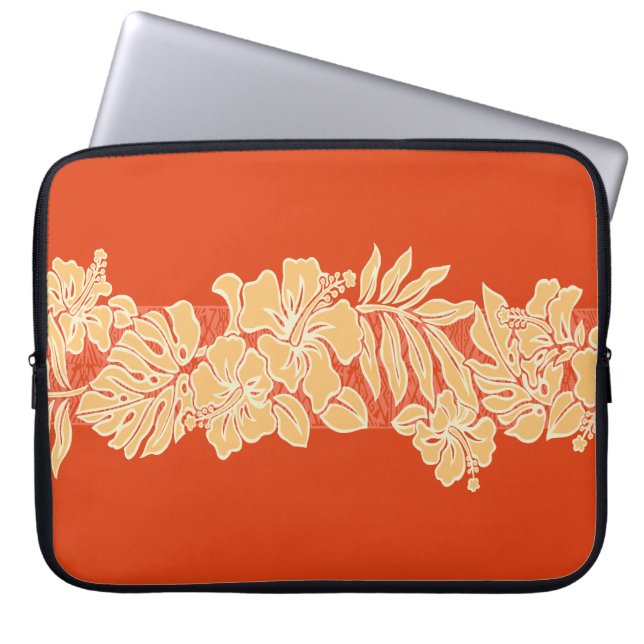 Kalaheo Hawaiian Hibiskus Tapa Laptop Wetsuit Bag Laptopschutzhülle (Vorderseite)