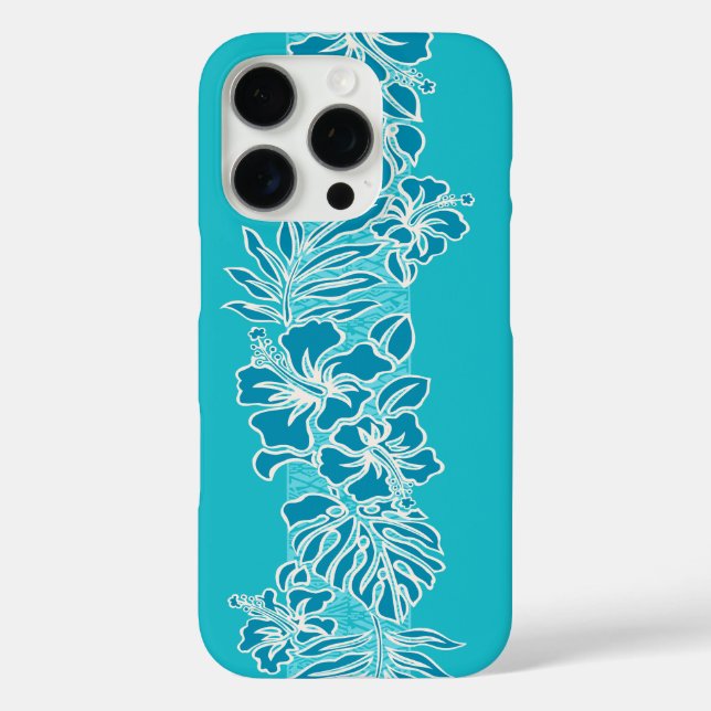 Kalaheo Hawaiianischer Hibiskus Tapa iPhone 16 Pro Hülle (Rückseite)