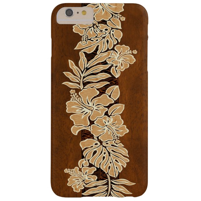 Kalaheo hawaiisches Hibiskustapa-Imitat Koa Holz Case-Mate iPhone Hülle (Rückseite)