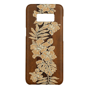 Kalaheo hawaiisches Hibiskustapa-Imitat Koa Holz Case-Mate Samsung Galaxy S8 Hülle