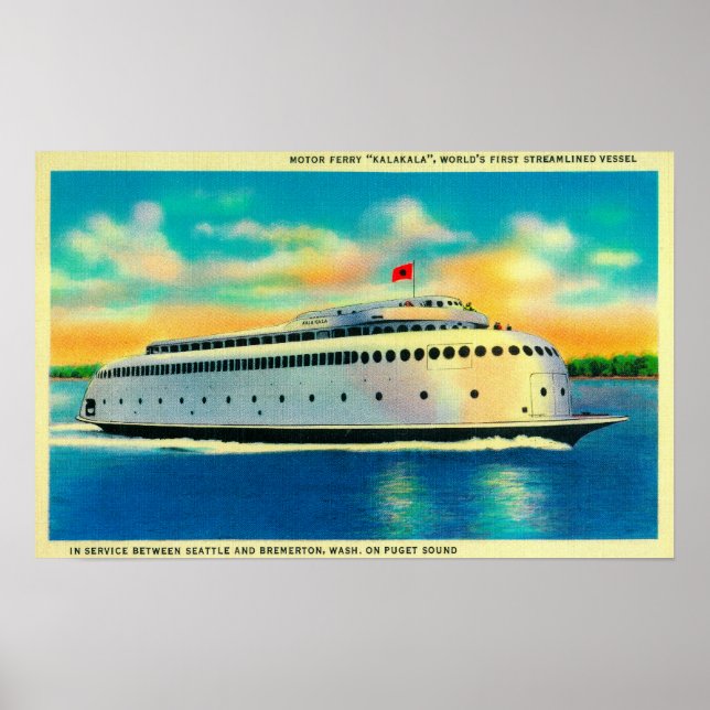 Kalakala Ferry, die weltweit erste Streamlinie Poster (Vorne)