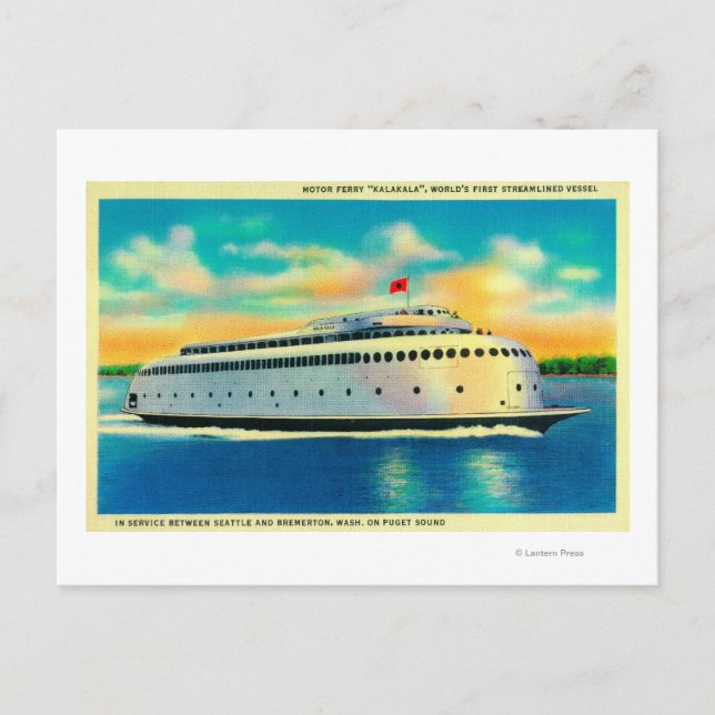 Kalakala Ferry, die weltweit erste Streamlinie Postkarte (Vorderseite)