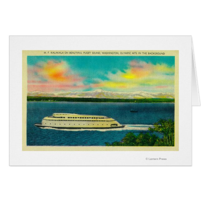 Kalakala Ferry, Puget Sound, olympische Berge (Vorderseite (Horizontal))