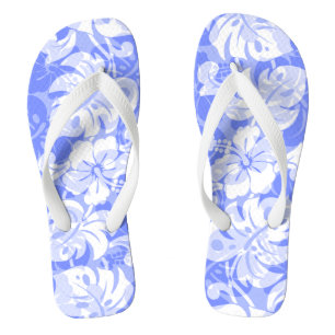 Kalakaua Border Hawaiianischer Hibiskus Lavendel Flip Flops