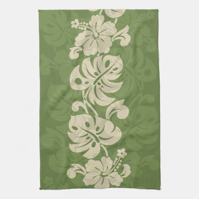 Kalakaua Hawaiian Hibiskus Border KL301 Küchentuch (Vertikal)
