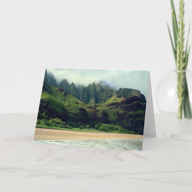 Kalalau Beach & Waterfall Karte (Vorderseite)