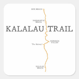 Kalalau Hinteraufkleber Quadratischer Aufkleber