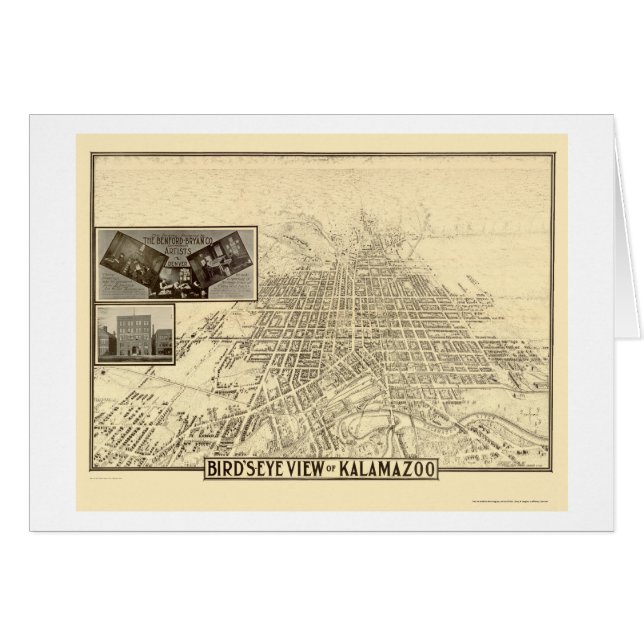 Kalamazoo, carte panoramique de MI - 1908 (Devant horizontal)