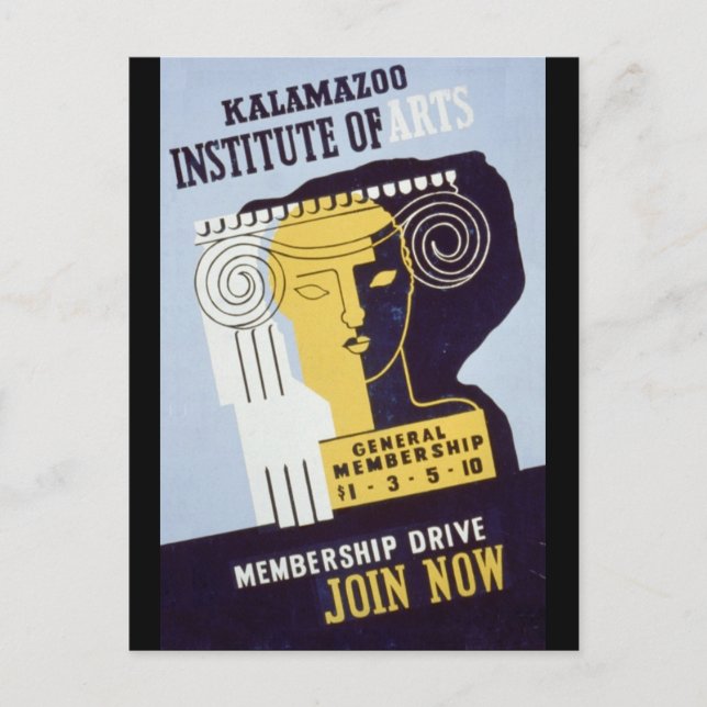 Kalamazoo Institut für Künste - WPA Poster - Postkarte (Vorderseite)