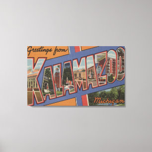 Kalamazoo, Michigan - große Buchstabe-Szenen Leinwanddruck
