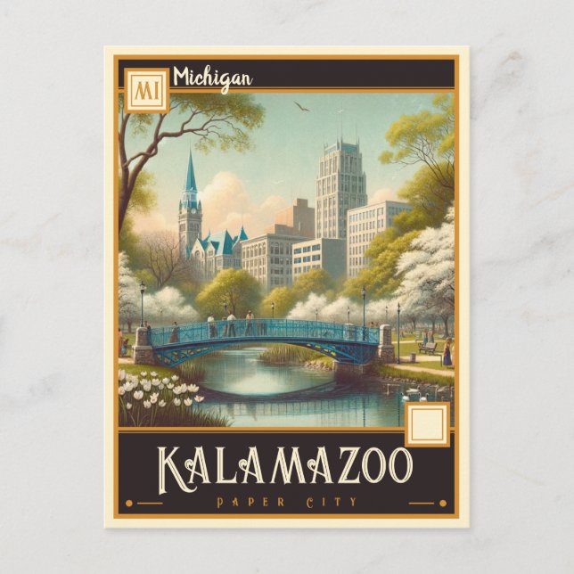 Kalamazoo, Michigan | VINTAG Postkarte (Vorderseite)