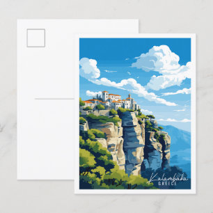 Kalambaka Griechenland - Vintage-Illustration Postkarte