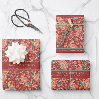 Kalamkari-Sitte Geschenkpapier Set