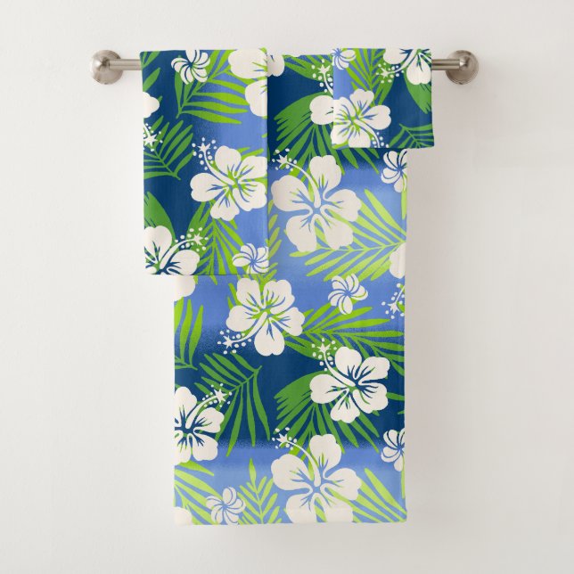 Kalani Gefärbte Krawatte Blend Tropischer Hibiskus Badhandtuch Set (Insitu)