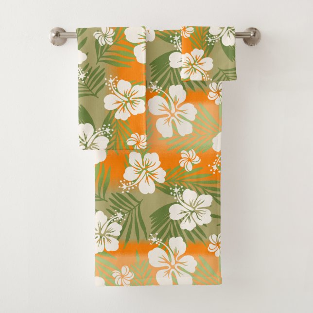 Kalani Gefärbte Krawatte Blend Tropischer Hibiskus Badhandtuch Set (Insitu)