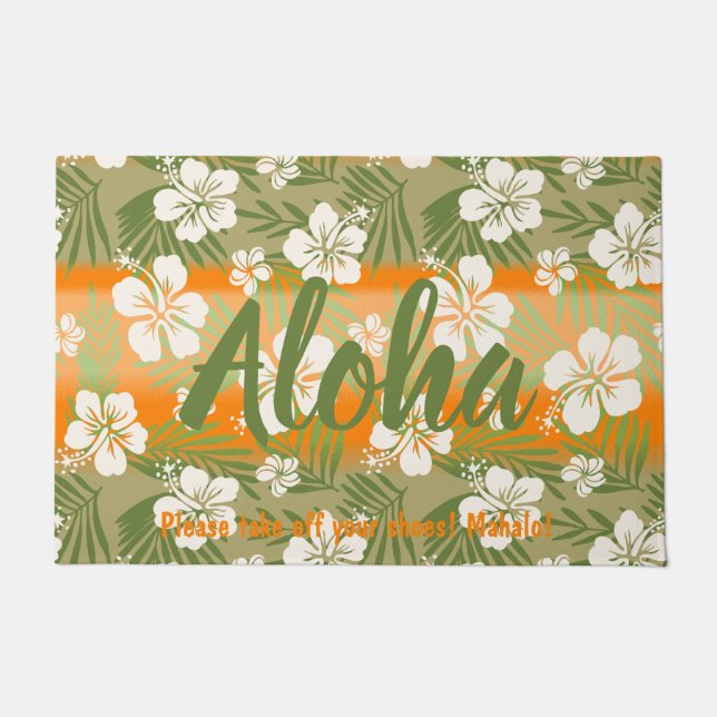 Kalani Gefärbte Krawatte Blend Tropischer Hibiskus Fußmatte (Vorderseite)