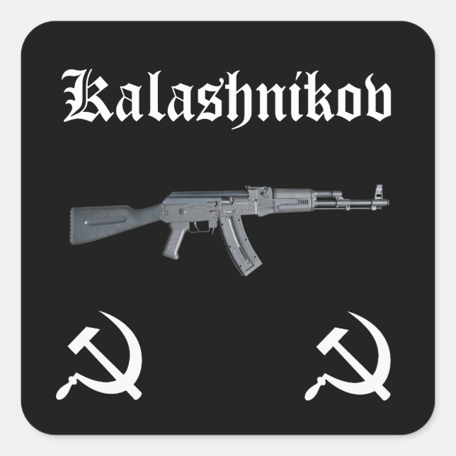 Kalashnikov AK-47 Quadratischer Aufkleber (Vorderseite)