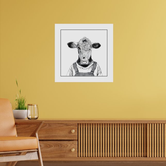 Kalb in Dungaree (Schnee) Poster (Wohnzimmer 2)