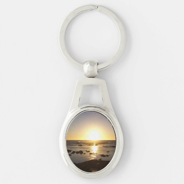 Kalbarri Beach Sunset Metal Schlüsselring Schlüsselanhänger (Vorderseite)