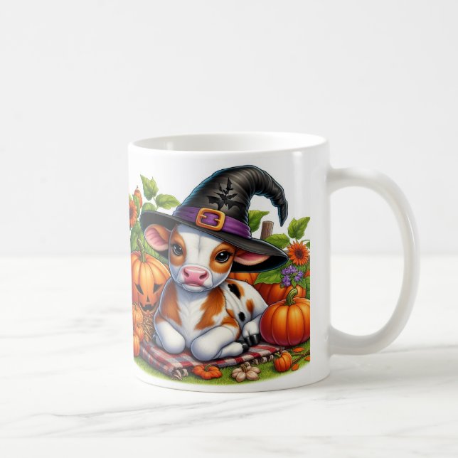 Kälber in Hexenhüten, umgeben von Kürpen Kaffeetasse (Rechts)