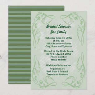 Kale Abstrakt Swirl Border Brautparty Einladung