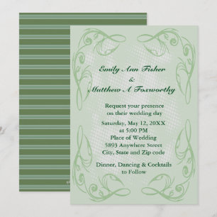 Kale Abstrakt Swirl Border Wedding Einladung