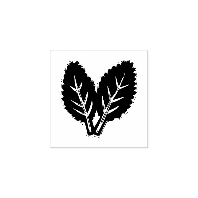 Kale Blätter Vegetarische Speisekarte Auswahl Rust Gummistempel (Prägung)