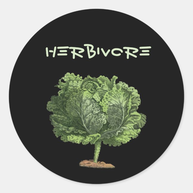 Kale Herbivore Vegan Vegetarier Runder Aufkleber (Vorderseite)