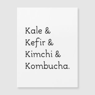 Kale Kefir Kimchi Kombucha Postcard Magnetkarte