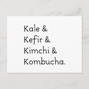 Kale Kefir Kimchi Kombucha Postkarte