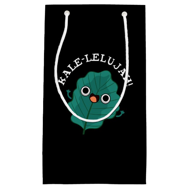 Kale-lelujah Funny Veggie Kale Pun Dark BG Kleine Geschenktüte (Vorderseite)